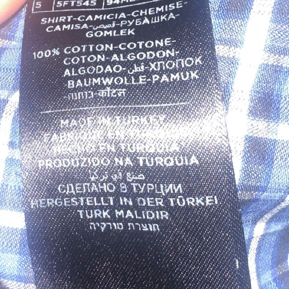 TOM FORD Blue Check Print Button-up Dress Shirt Men Long Sleeve Sz 44, 17 1/2 - Picture 15 of 16